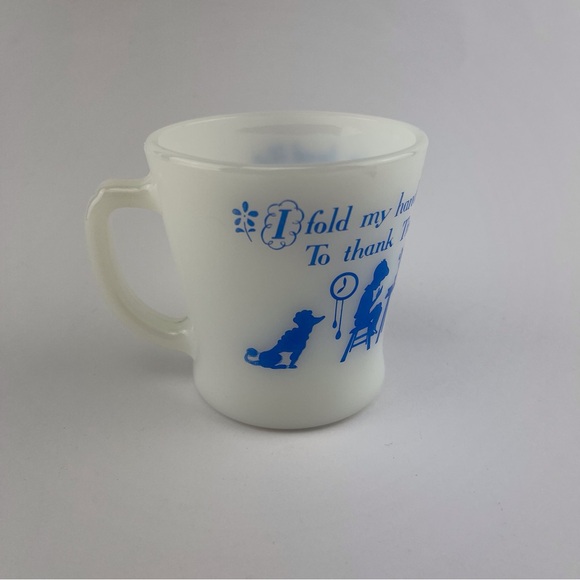 Fire King Anchor Hocking Milk Glass Prayer Mugs (2 cups) - Picture 8 of 14